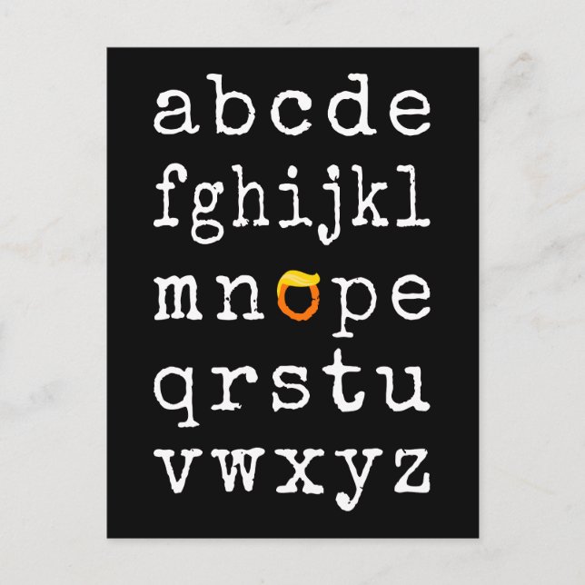 Carte Postale Alphabet anti-Trump - Nope V (Devant)