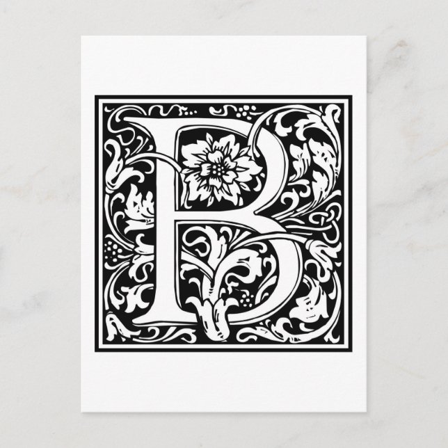 Carte Postale Alphabet « B » de William Morris (Devant)