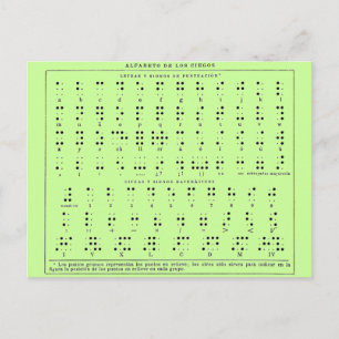 Carte postale Alphabet Braille