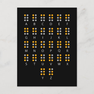 Carte Postale Alphabet braille Blind Art