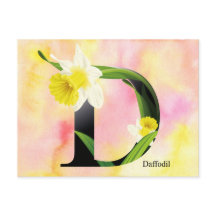 Alphabet de fleurs avec Arrière - plan d'aquarelle