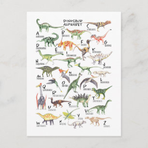 Carte Postale Alphabet des dinosaures
