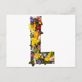 Carte Postale Alphabet letters flowers 