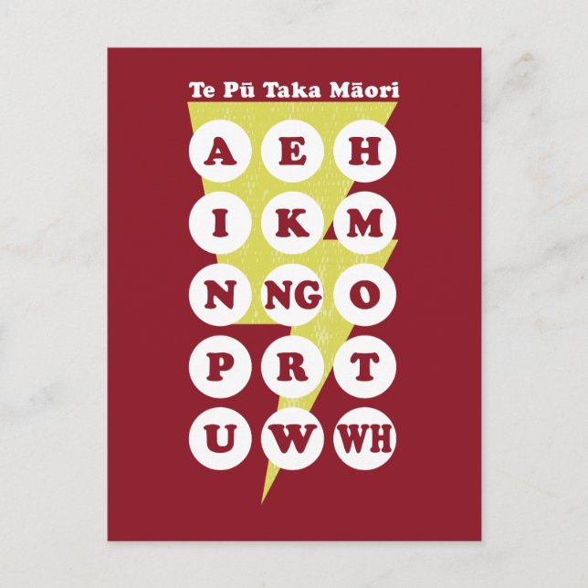 Carte Postale Alphabet Maori Te Pu Taka Maori (Devant)