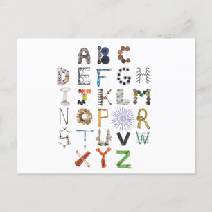 Carte postale Alphabet Objet   Retour à l'école AB