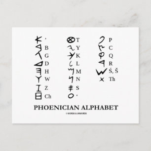 Carte Postale Alphabet phénicien (Cryptographie Linguistique)