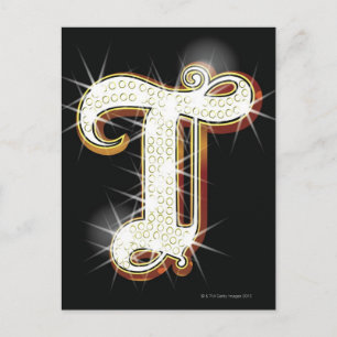 Carte Postale Alphabet T scintillant