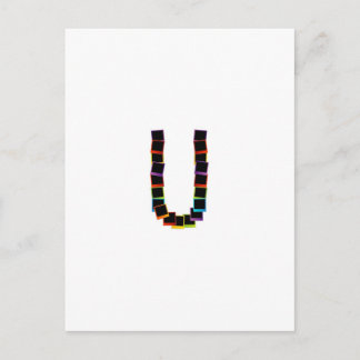 Carte Postale Alphabet U avec coloré