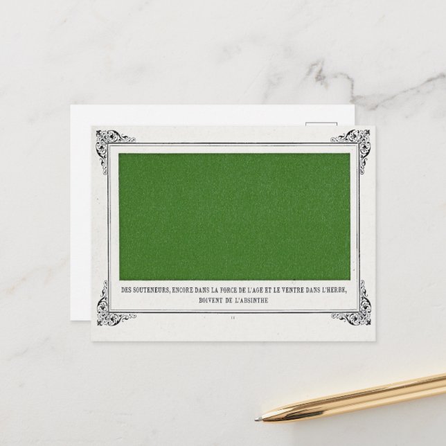 Carte Postale Alphonse Allais, Avril Fools, Vert, Art Abstrait (Devant/Arrière en situation)