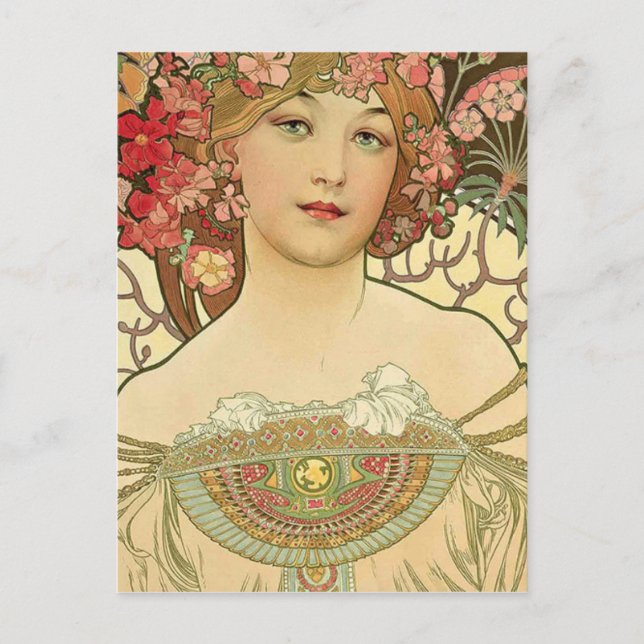 Carte Postale Alphonse Mucha - Art Nouveau Master (Devant)