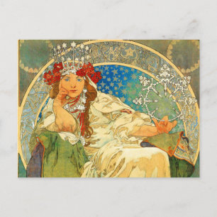 Carte Postale Alphonse Mucha Art Nouveau Princesse Hyacinth