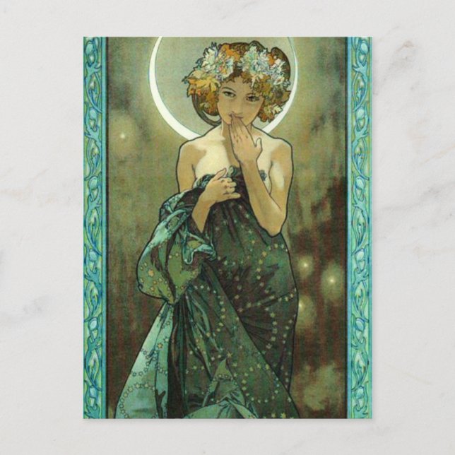 Carte postale Alphonse Mucha Clair De Lune (Devant)