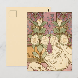 Carte Postale Alphonse Mucha Étoiles Élégantes Art Nouveau Camél