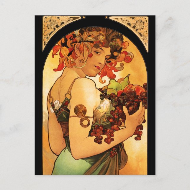 Carte postale Alphonse Mucha Fruit (Devant)