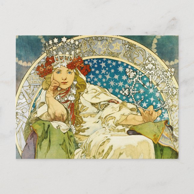 Carte Postale Alphonse Mucha Princess Hyacinth Art Nouveau (Devant)