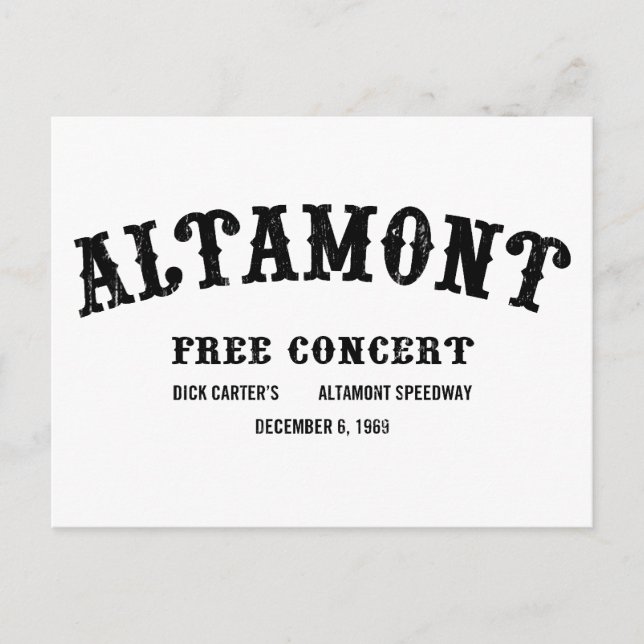 Carte Postale Altamont Free Concert (Devant)