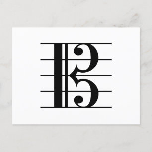 Carte Postale Alto Clef sur le personnel C Clef Viola Musique No