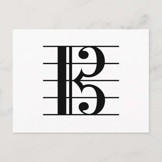 Carte Postale Alto Clef sur le personnel C Clef Viola Musique No (Devant)