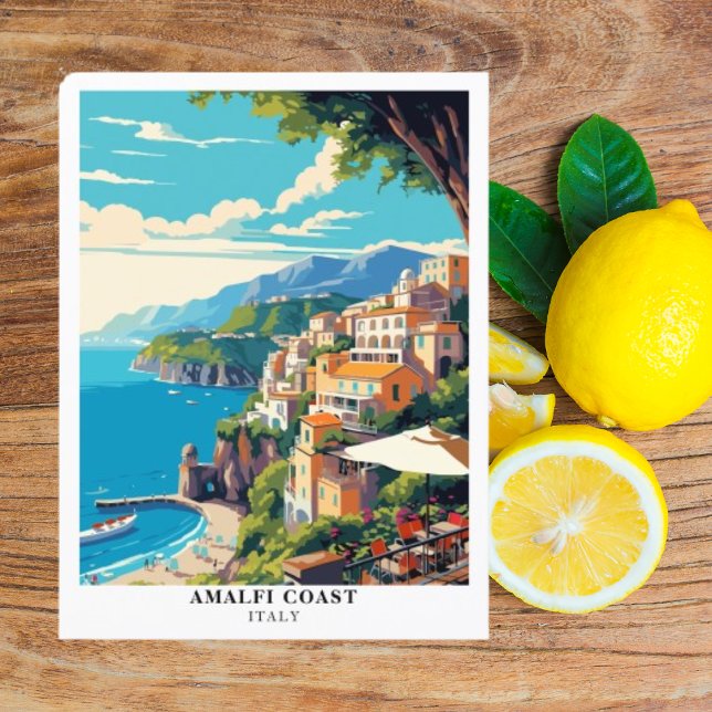 Carte Postale Amalfi Coast Italie Voyage Retro (Amalfi Coast Italy Postcard)
