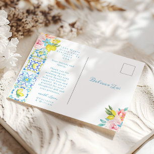 Carte Postale Amalfi Mariage italien Merci méditerranéen