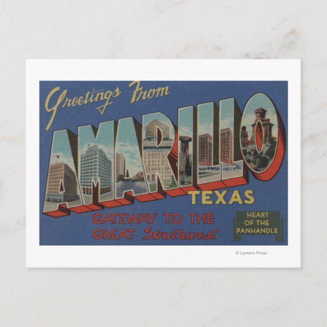 Carte Postale Amarillo, Texas (Coeur de la poigne) (Devant)