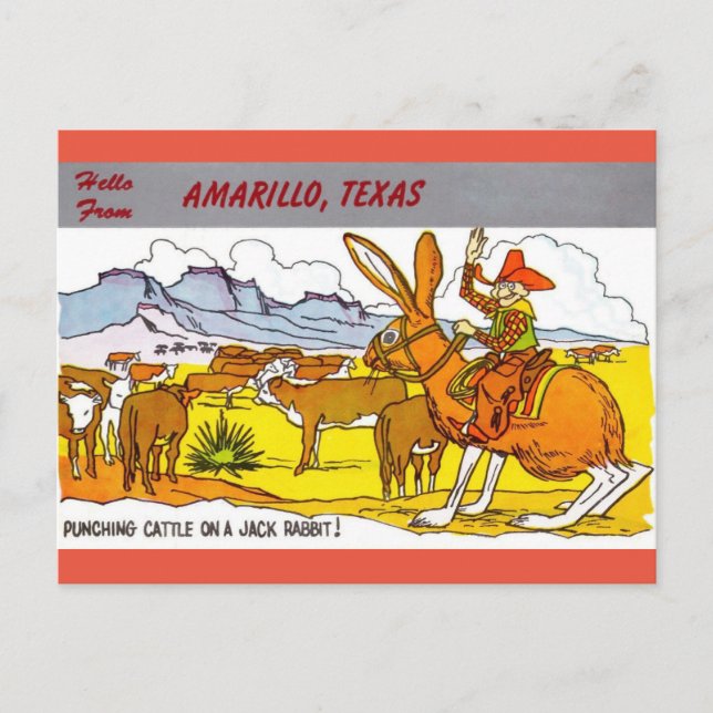 Carte Postale Amarillo, Texas Travel Greeting Cartoon Postcard (Devant)