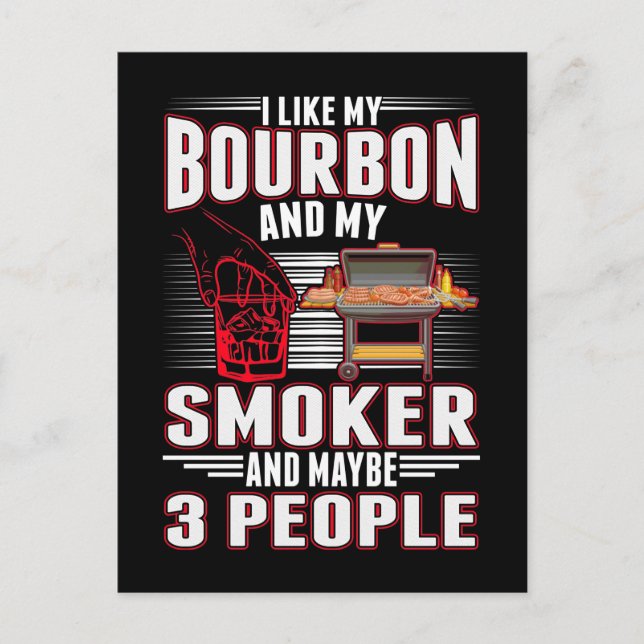 Carte Postale Amateur de bourbon sarcastique et amateur de BBQ D (Devant)