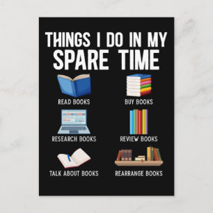 Carte Postale Amateur de livre drôle Humour Bibliophile Lecteur
