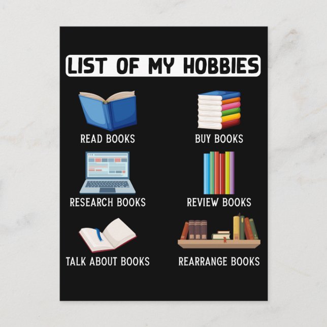 Carte Postale Amateur de livre drôle Humour Bibliophile Lecture (Devant)