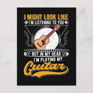 Carte Postale Amateur de musique drôle Guitariste Guitare acoust