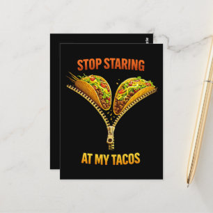 Carte Postale Amateur de Taco Drôle Arrêtez de Regarder