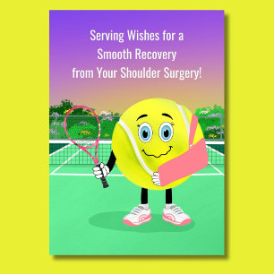 Carte Postale Amateur de Tennis Chirurgie de l'Épaule Bon rétabl