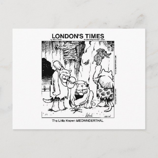Carte Postale Amateurs de chats "Meownderthals" Offbeat Dons (Devant)