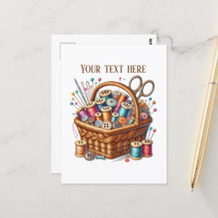 Carte Postale Amateurs de couture mignonne ajouter du texte