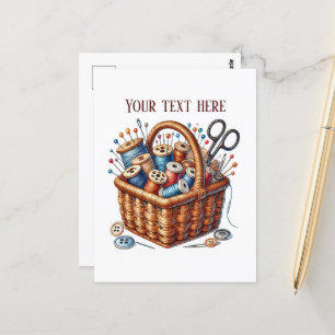 Carte Postale Amateurs de couture mignonne ajouter du texte