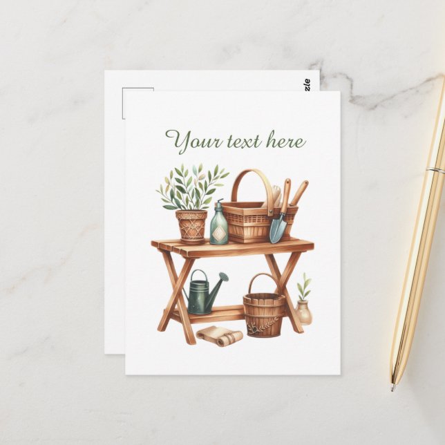 Carte Postale Amateurs de jardinage mignon personnalisable (Devant/Arrière en situation)