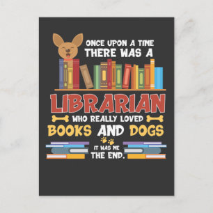 Carte Postale Amateurs de livres et de chiens de bibliothèque Le