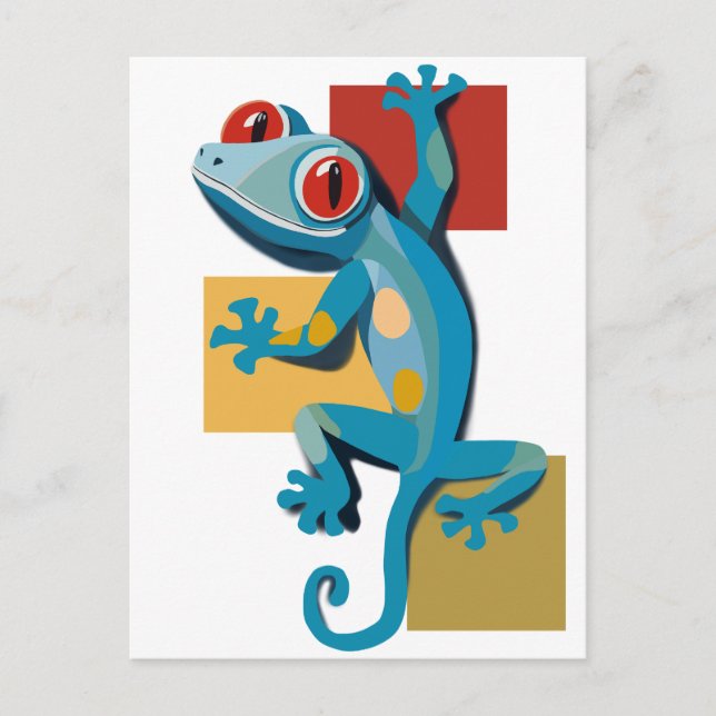 Carte Postale Amateurs de reptiles Gecko Bleu (Devant)