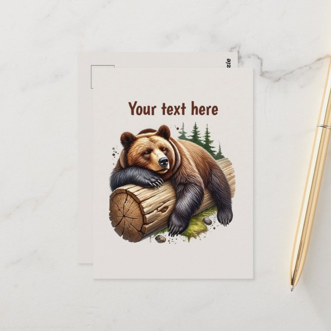 Carte Postale Amateurs d'ours mignonnes personnalisables (Devant/Arrière en situation)