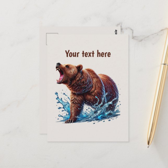 Carte Postale Amateurs d'ours mignonnes personnalisables (Devant/Arrière en situation)