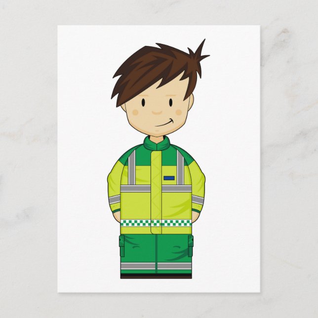Carte Postale Ambulance de dessin mignonne EMT (Devant)