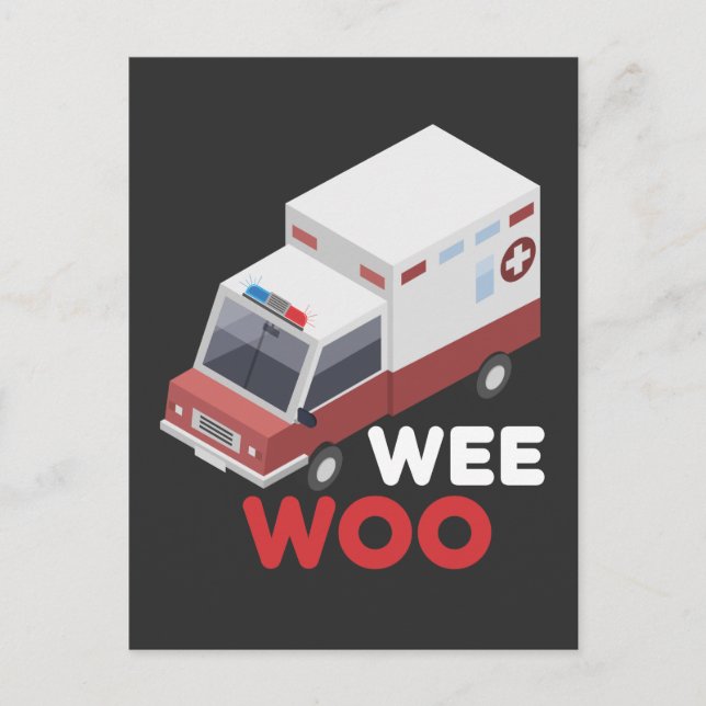 Carte Postale Ambulance du premier intervenant Paramètre de l'ai (Devant)