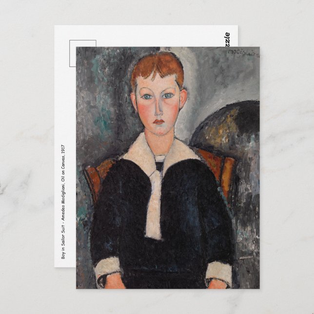 Carte Postale Amedeo Modigliani - Garçon en Sailor (Devant / Derrière)