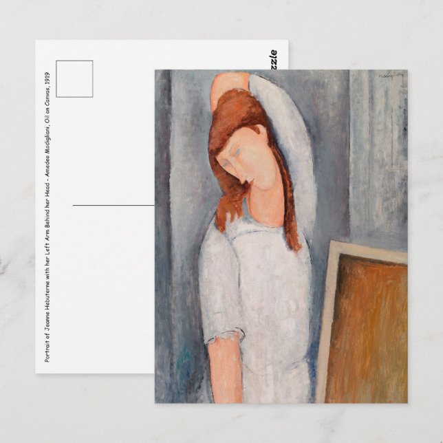 Carte Postale Amedeo Modigliani - Portrait Jeanne Hebuterne #1 (Devant / Derrière)