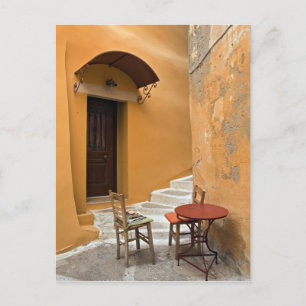 Carte Postale Aménagement de table sur trottoir, La Canée, Crète
