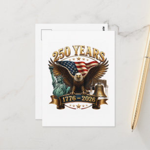 Carte Postale Américain 250e anniversaire USA Patriotique 4 juil