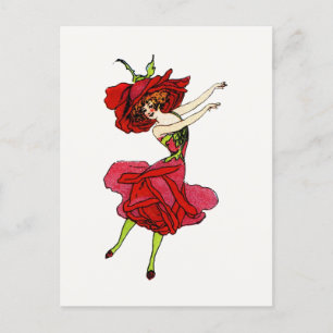 Carte Postale American Beauty Rose, Whimsical Flowers Livre Art