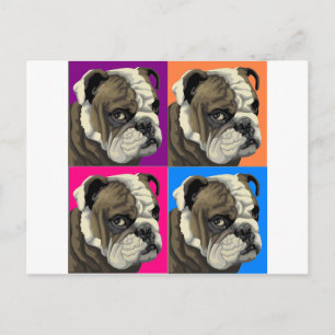 Carte Postale American Bulldog fait Pastel
