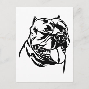 Carte Postale American Bully Dog, silhouette noire Hoody