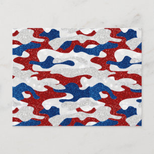 Carte Postale American Camo Juillet 4 Parties scintillant